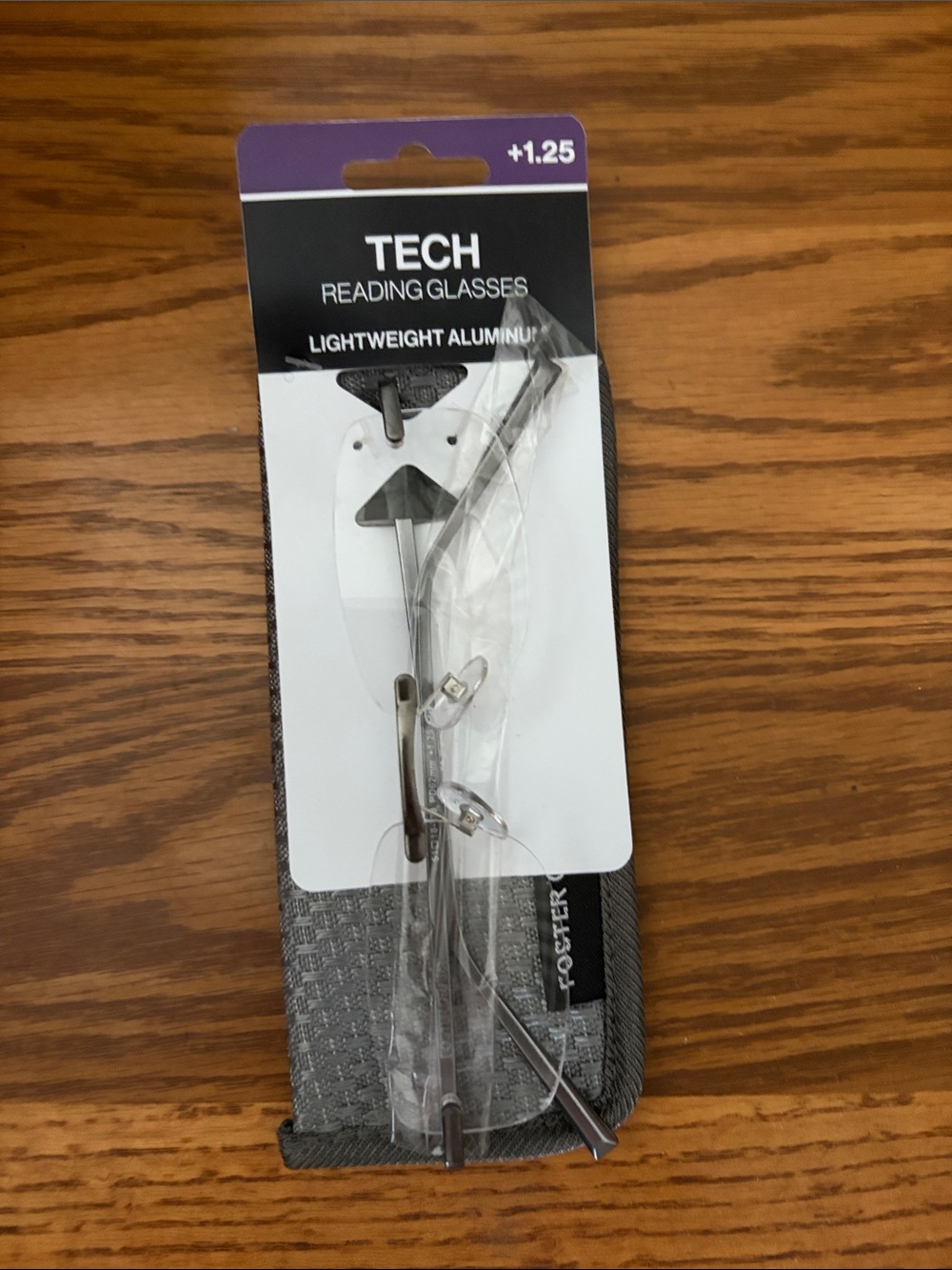 Foster Grant Tech Lightweight Aluminum Reading Glasses in Silver 1.25+